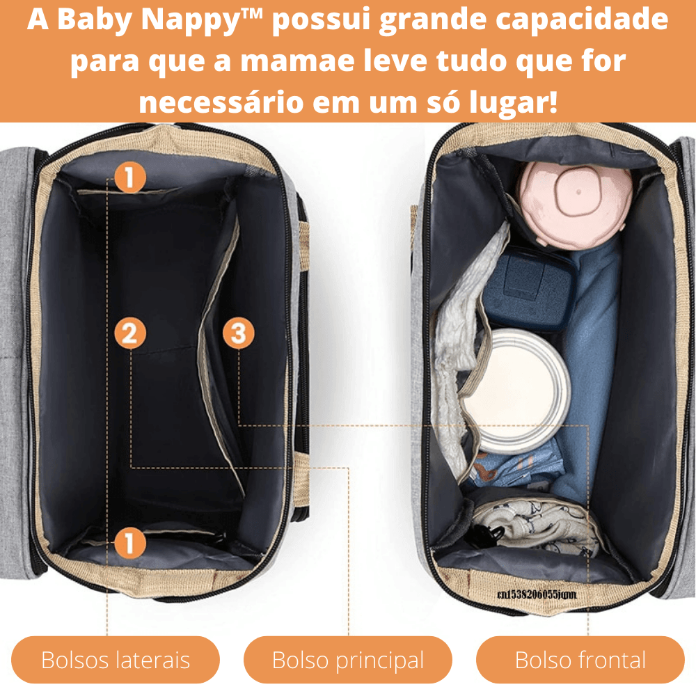 Mochila Multiuso BABY NAPPY Para Maternidade Com Berço - Fuxiquinha